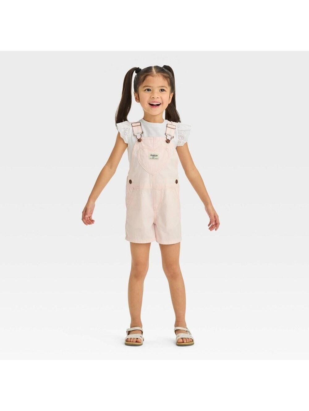3T OshKosh B'gosh Toddler Girls' Heart Pocket Shortalls - Pink 3T